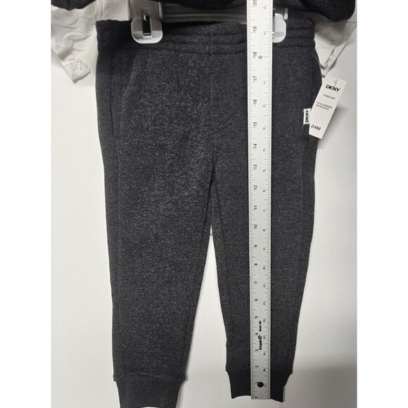 DKNY  24M, Set Of 3, Grey Pull Over Jacket/Grey Pants/ Crew Neck Logo T Shirt - Picture 4 of 8